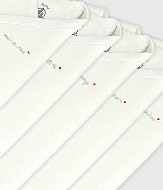 Pack of babies' long-sleeved crossover bodies in plain cotton variante 1