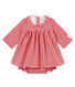 Long-sleeved gingham dress and bloomers