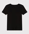 Women's iconic plain short-sleeved rib knit T-shirt BLACK black