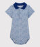 Baby Boys' Cotton Bodysuit with Polo Shirt Collar POUSSIERE grey/SURF blue