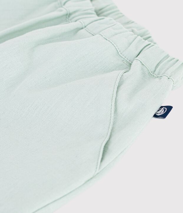 Babies' plain cotton/linen trousers SPRAY