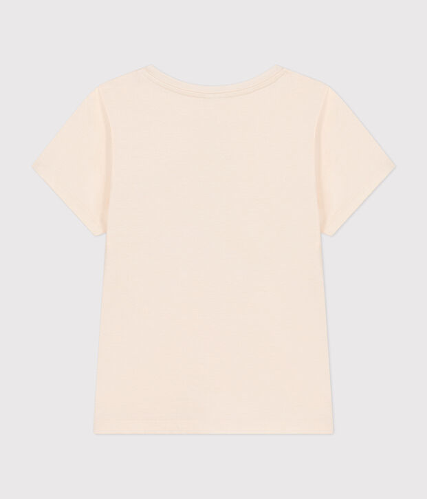Little girls' short-sleeved jersey T-shirt Ecru