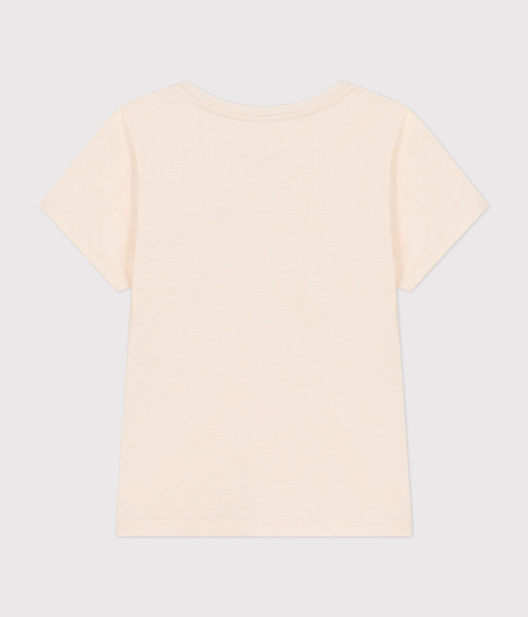 Little girls' short-sleeved jersey T-shirt Ecru