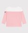 Children's stripy cotton Breton top MARSHMALLOW pink/FLAMAND