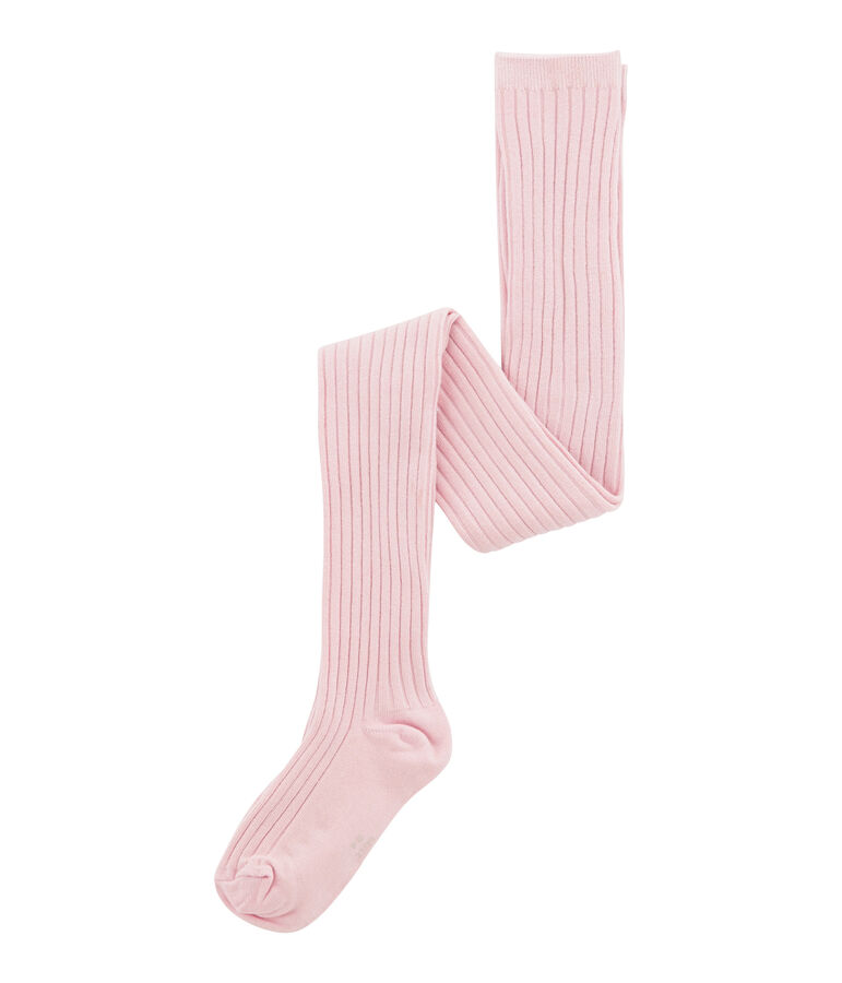 Girl's 5x2 rib tights pink
