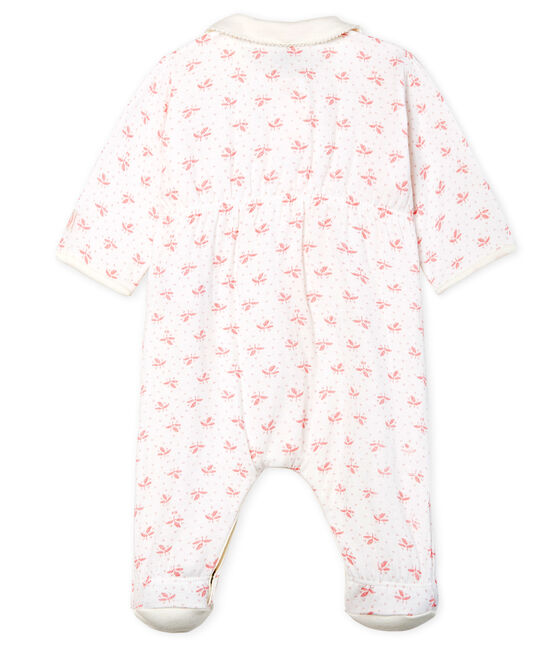 Baby Girls' Tube Knit Sleepsuit MARSHMALLOW white/GRETEL pink