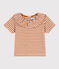 Babies' Striped Short-Sleeved Slub Jersey Blouse TOAST /DOLL