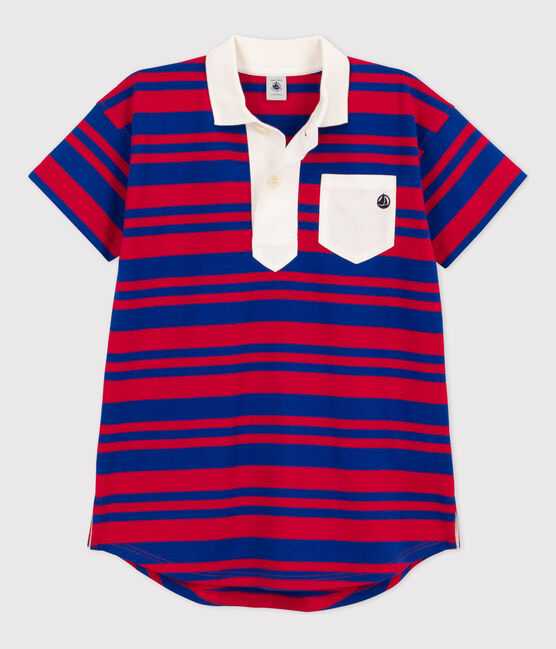 Girls' Striped Short-Sleeved Cotton Dress PERSE /PEPS