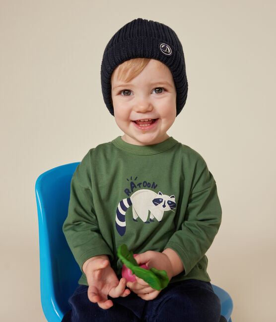 Babies' long sleeved T-shirt in fine jersey PALMERAIE green