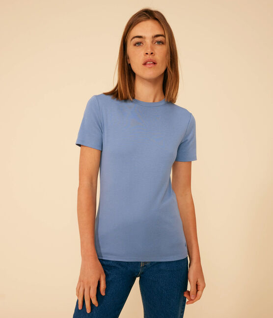 Women's Iconic Cotton Round Neck T-Shirt BEACH blue
