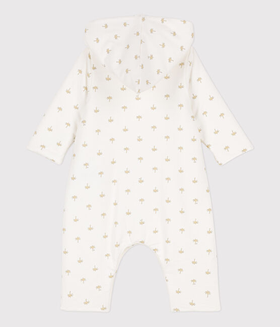 Babies' Quilted Cotton Hooded Jumpsuit MARSHMALLOW white/MULTICO white