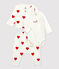 Babies' Organic Cotton Heart Print Clothing - 3-Piece Set MARSHMALLOW white/TERKUIT red