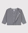 Babies' Cotton Cardigan  SMOKING blue/MARSHMALLOW white