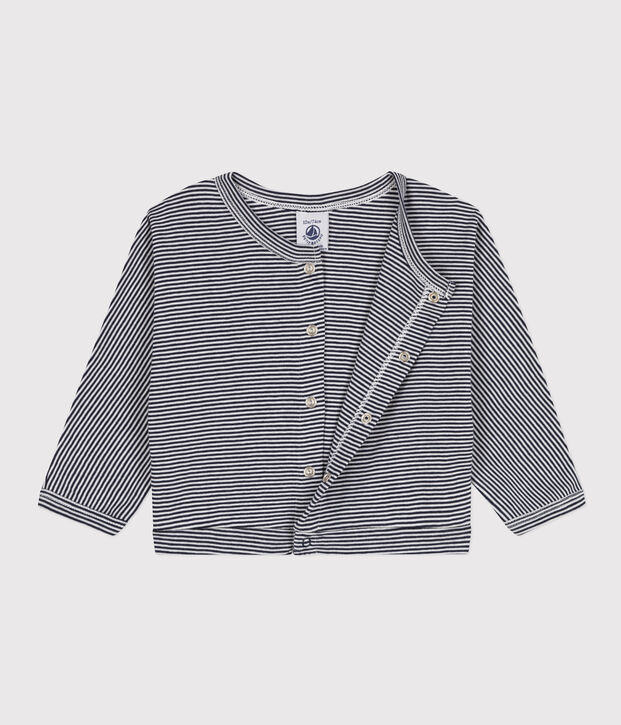 Babies' Cotton Cardigan blue/white