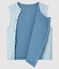 Baby Boys' Blue Reversible Sleeveless Vest in Padded Rib Knit FRAICHEUR blue/MULTICO white