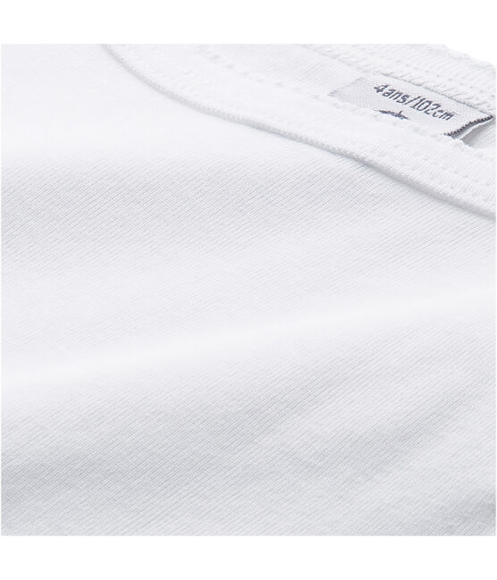 Girl's vest top with cocotte stitch finish ECUME white