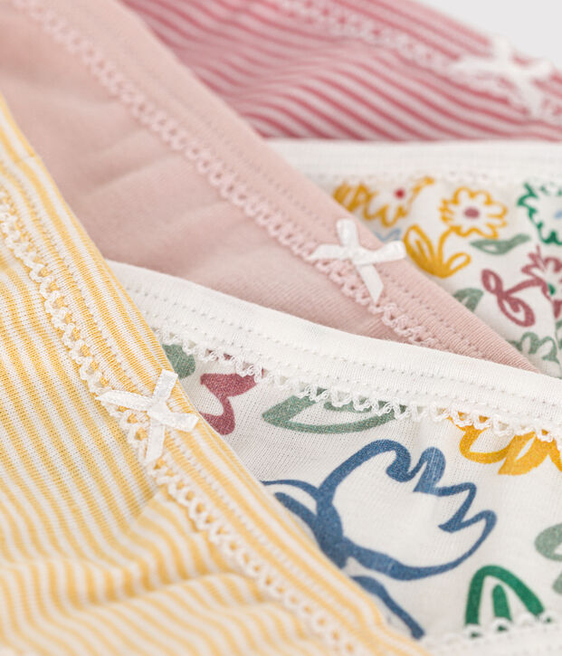 Children's cotton flower-patterned pants - 5-pack multicolor