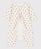 Babies' Patterned Footless Cotton Bodyjama MARSHMALLOW white/ECUREUIL