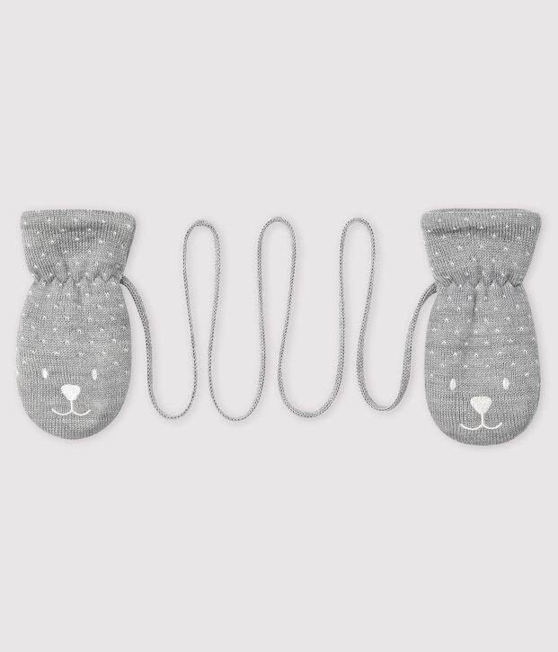 Baby's unisex fleece-lined mittens grey