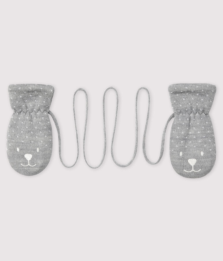 Baby's unisex fleece-lined mittens grey