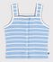 Children's stripy cotton tank top blue/white