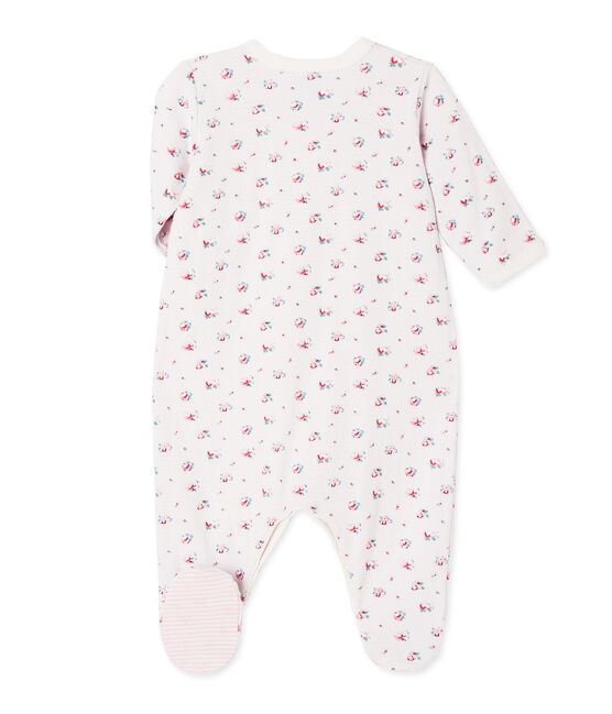 Baby girl's printed tube knit sleeper BOCAL blue/MULTICO white