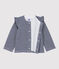 Babies' Cotton Cardigan SMOKING blue/MARSHMALLOW white