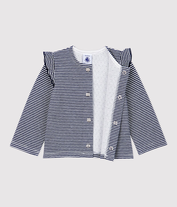 Babies' Cotton Cardigan blue/white