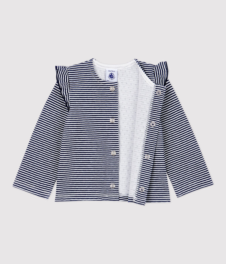 Babies' Cotton Cardigan blue/white