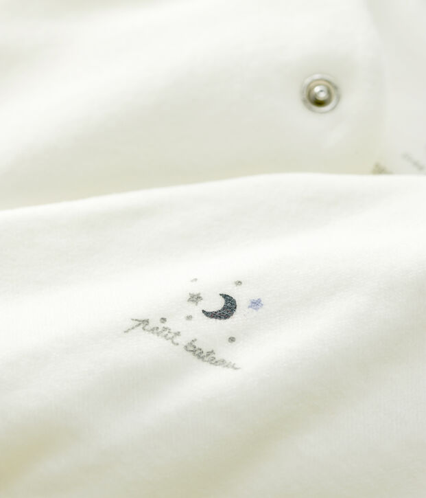 Unisex Organic Cotton Velour Baby Comforter white