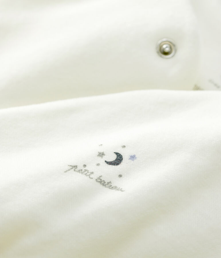 Unisex Organic Cotton Velour Baby Comforter MARSHMALLOW white