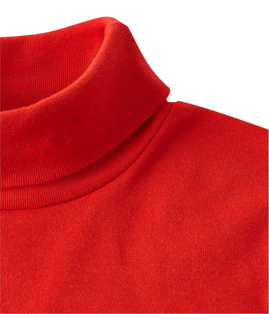 Mixed child's plain polo neck T-shirt TERKUIT red