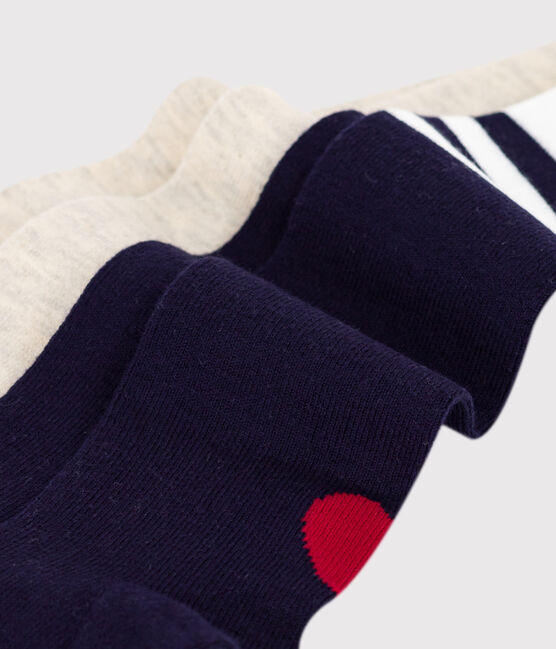 Babies' cotton jersey tights - 2-pack SOIR blue/MONTELIMAR