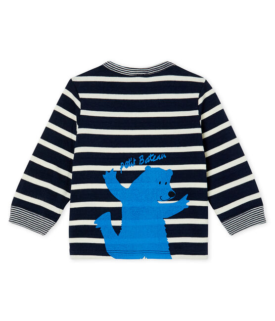 Baby Boys' Striped Long-Sleeved T-Shirt SMOKING blue/MARSHMALLOW white