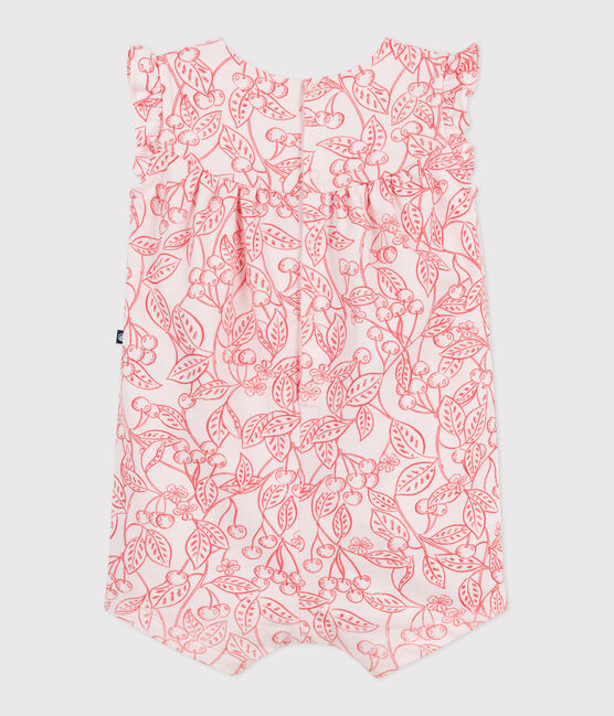 Babies' sleeveless jumpsuit in cotton with a pink cherry print FLEUR pink/SPI