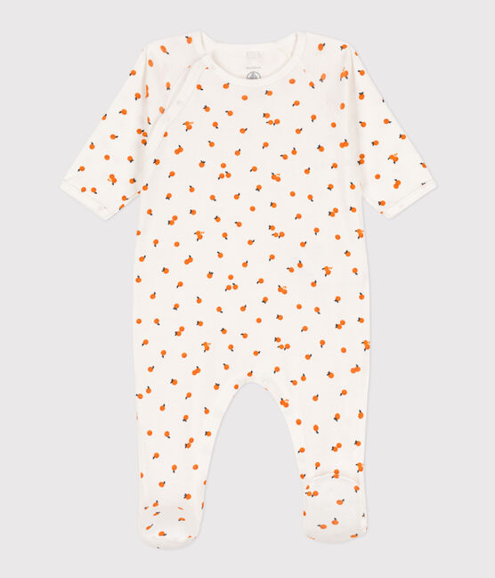 Orange Cotton Sleepsuit MARSHMALLOW white/MULTICO white