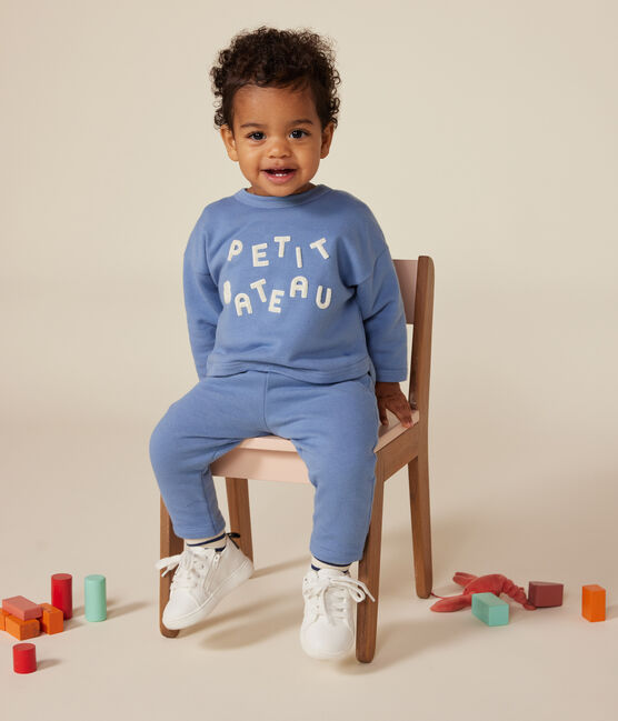 Babies' fleece sweatshirt BEACH blue