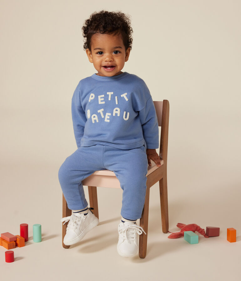Babies' fleece sweatshirt blue