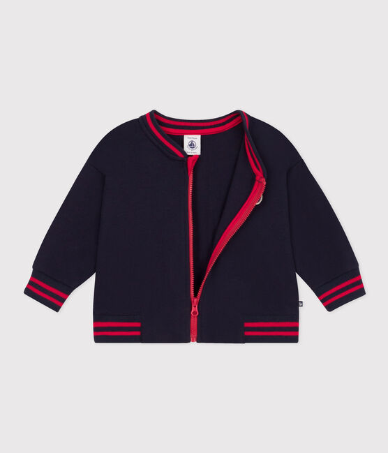 Babies' Thick Jersey Baseball Jacket SMOKING blue