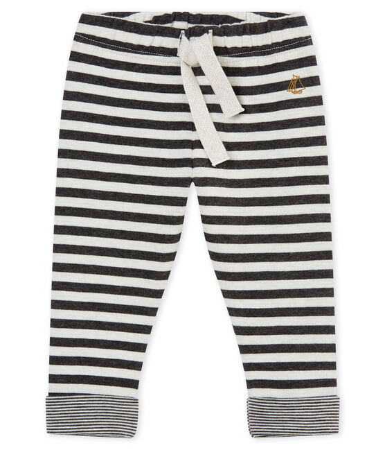Baby boy's striped trousers CITY black/MARSHMALLOW white