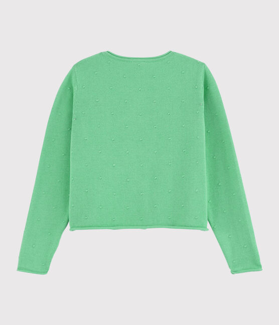 Girls' Cotton Knit Cardigan ALOEVERA green