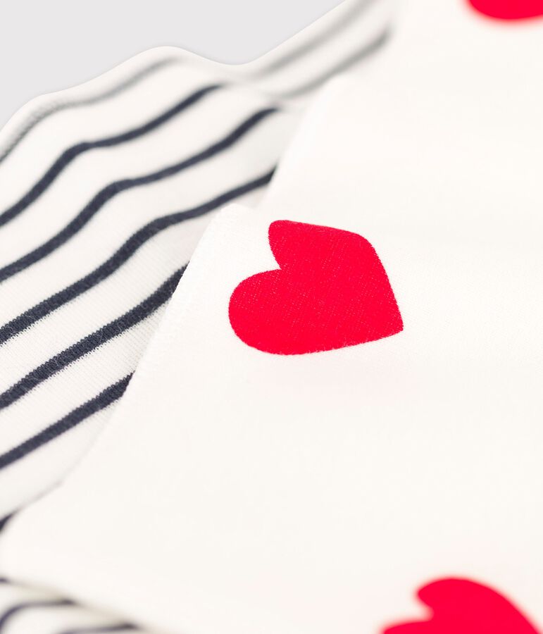 Babies' Heart Patterned Cotton Bandana Bibs - 2-Pack multicolor