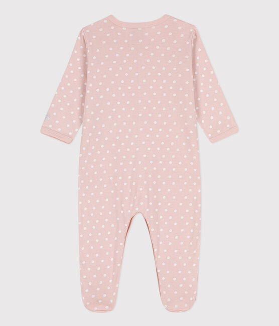 Spotted Cotton Sleepsuit SALINE /MARSHMALLOW