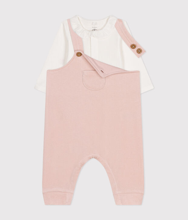 Babies' Velour Dungaree Outfit pink