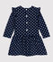 Babies' Fleece Dress SMOKING blue/MARSHMALLOW white