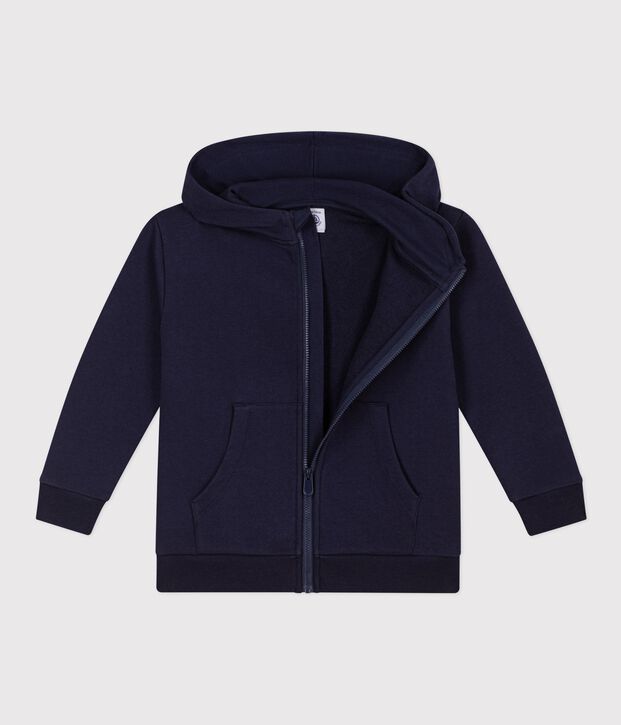 Children's plain zip-up cotton hoodie SMOKING