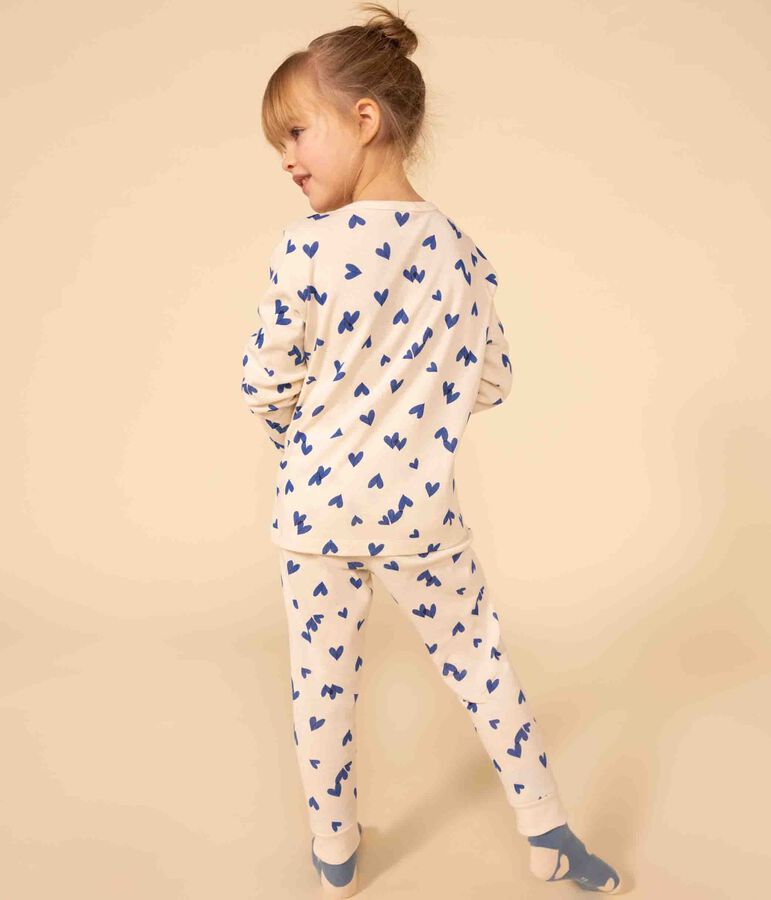 Children's Unisex Heart Cotton Pyjamas Ecru/multicolor