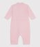 Babies' long, plain overall-style cotton playsuit JOLI pink