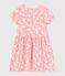 Children's short-sleeved printed cotton dress FLEUR pink/SPI