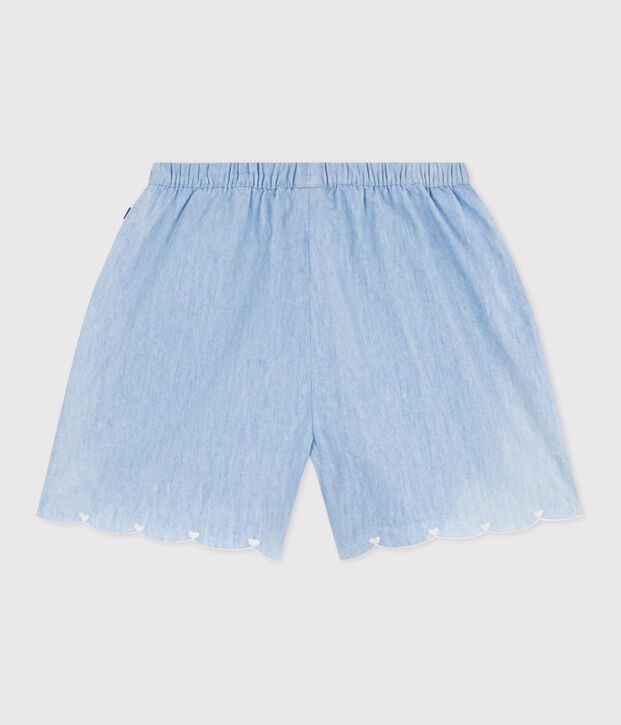 Children's plain cotton shorts blue